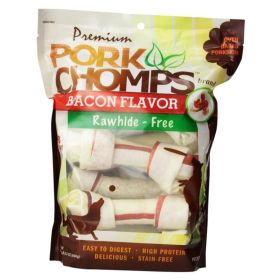 Pork Chomps Premium Pork Knotz - Bacon Flavor - Medium - 8 Count - (7" Chews)