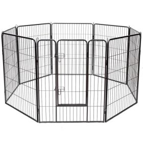 8 Metal Panel Heavy Duty Pet Playpen Dog Fence with Door 40 Inch