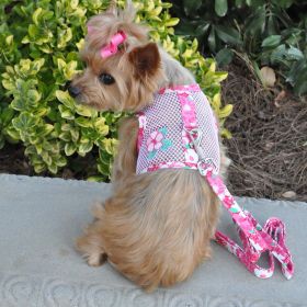 Cool Mesh Harness Hawaiian Hibiscus (Color: Pink, size: X-Small)