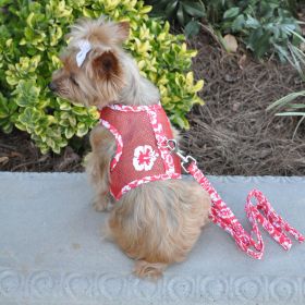 Cool Mesh Harness Hawaiian Hibiscus (Color: Red, size: X-Small)