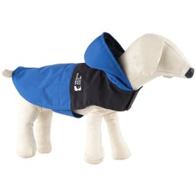 Dog Raincoat with Hood and Leash Hole, Adjustable Belly Strap, Reflective Strips (Color: Blue)