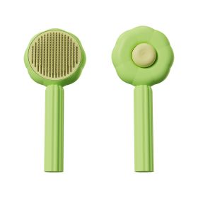 Aiwo cat comb pet comb pet needle comb dog comb pet hair remover floating pet products (Specifications: individual, colour: Sunflower Comb - Green)