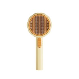 Pumpkin comb, pet comb, cat comb, pet brush, dog needle comb, floating hair remover, pet products, cross-border (colour: Sunflower Comb - Egg Yolk)