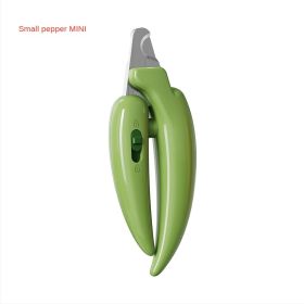 Ai Wo Pet Nail Knife Cat Nail Clipper Dog Nail Pliers LED Electric Nail Grinder Pet Products Wholesale (Specifications: Chili Green - MINI)