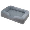 Pet Dog Bed Soft Warm Plush Puppy Cat Bed Cozy Nest Sofa Non-Slip Bed Cushion Mat Removable Washable Cover Waterproof Lining For Small Medium Dog